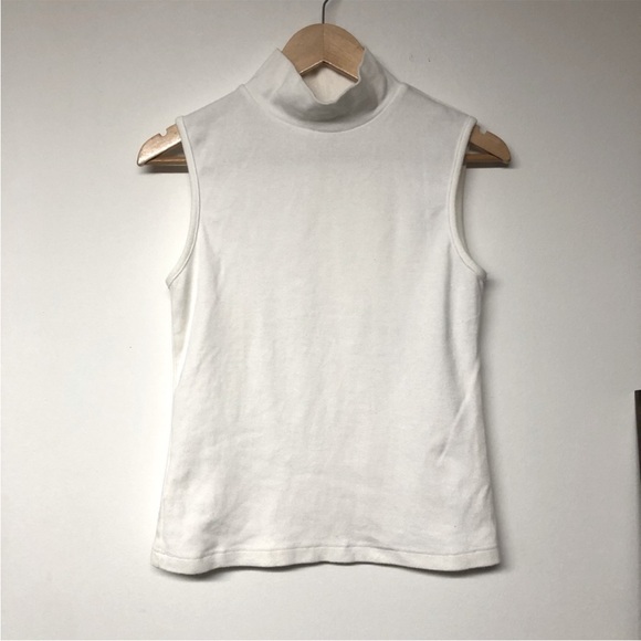 Wardrobe Essentials White Modern Mock Neck Tank Top - Picture 2 of 6